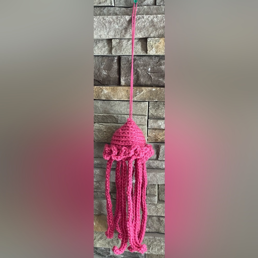 Homemade Crochet Hot Pink Jelly Fish